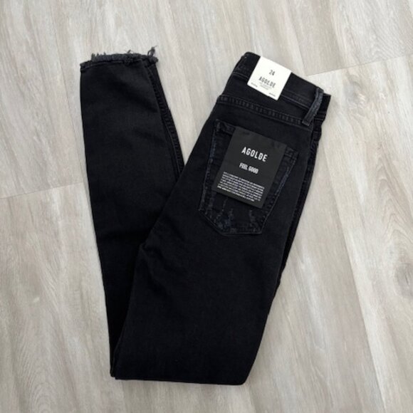 Agolde Denim - Agolde Feel Good Super High Rise Distressed Skinny Jeans | Size 24 | Black NWT